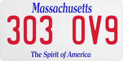 MA license plate 303OV9