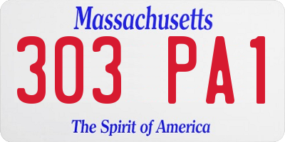 MA license plate 303PA1