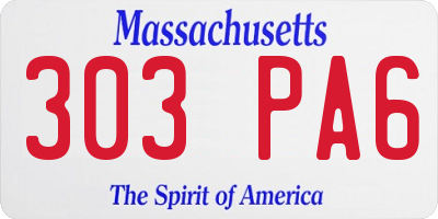 MA license plate 303PA6