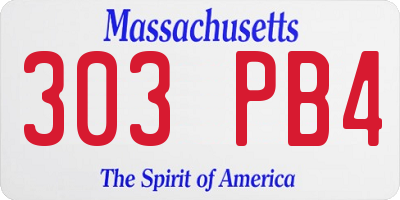MA license plate 303PB4