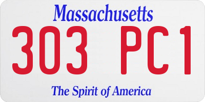 MA license plate 303PC1