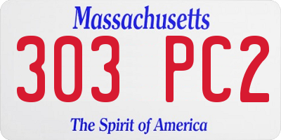 MA license plate 303PC2