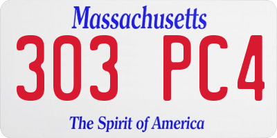 MA license plate 303PC4