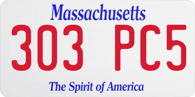 MA license plate 303PC5