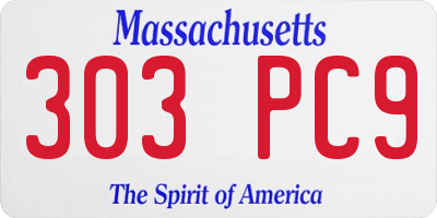 MA license plate 303PC9