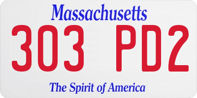 MA license plate 303PD2