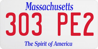 MA license plate 303PE2
