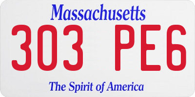MA license plate 303PE6