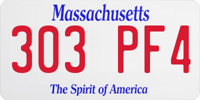 MA license plate 303PF4