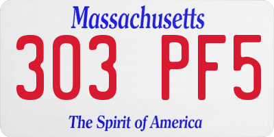 MA license plate 303PF5