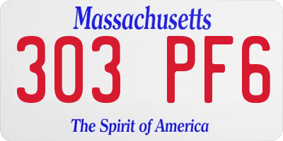 MA license plate 303PF6
