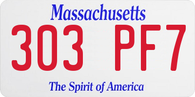 MA license plate 303PF7
