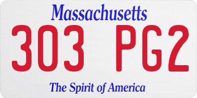 MA license plate 303PG2