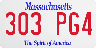 MA license plate 303PG4