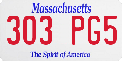 MA license plate 303PG5