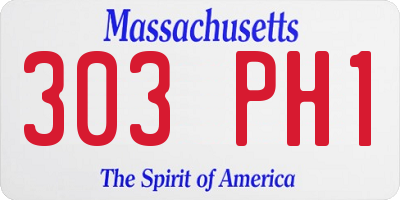 MA license plate 303PH1
