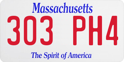MA license plate 303PH4