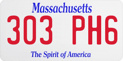 MA license plate 303PH6