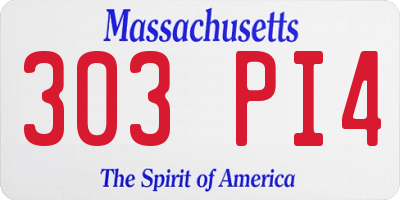 MA license plate 303PI4