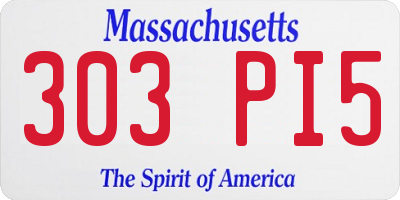 MA license plate 303PI5