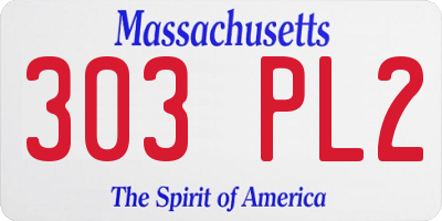 MA license plate 303PL2