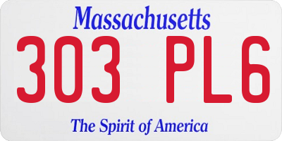 MA license plate 303PL6
