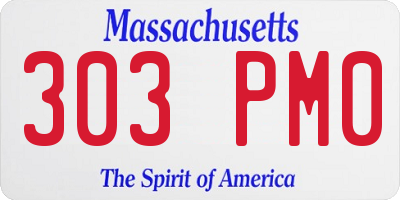 MA license plate 303PM0