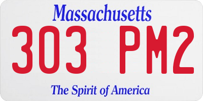 MA license plate 303PM2
