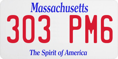 MA license plate 303PM6
