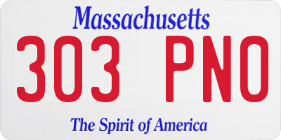 MA license plate 303PN0