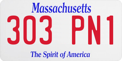 MA license plate 303PN1