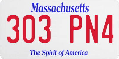 MA license plate 303PN4