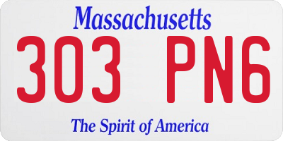 MA license plate 303PN6