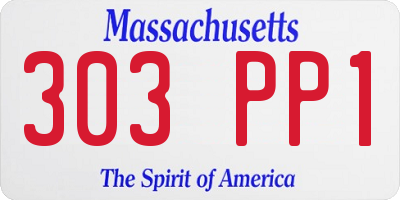 MA license plate 303PP1