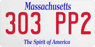 MA license plate 303PP2