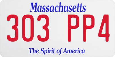 MA license plate 303PP4