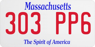 MA license plate 303PP6