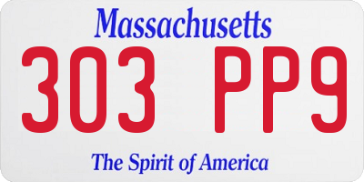 MA license plate 303PP9