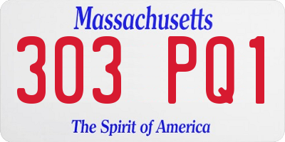 MA license plate 303PQ1