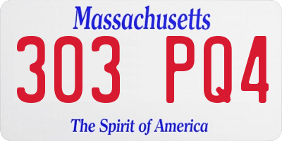 MA license plate 303PQ4