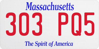 MA license plate 303PQ5