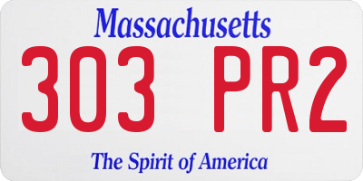 MA license plate 303PR2