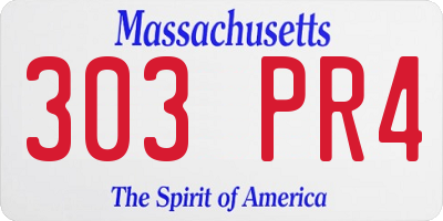 MA license plate 303PR4