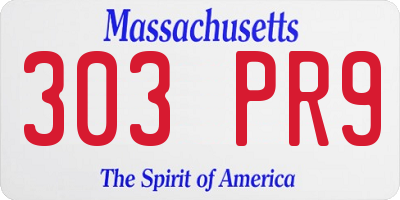 MA license plate 303PR9