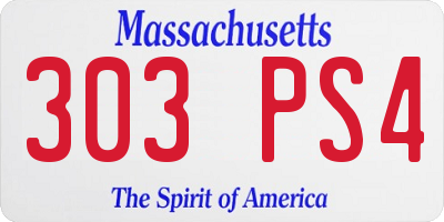 MA license plate 303PS4