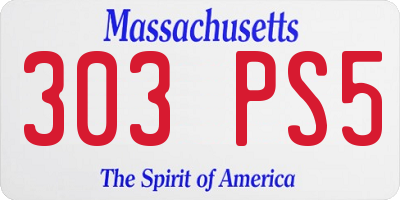 MA license plate 303PS5