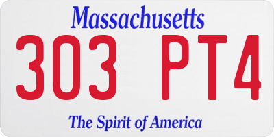 MA license plate 303PT4
