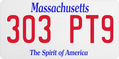 MA license plate 303PT9
