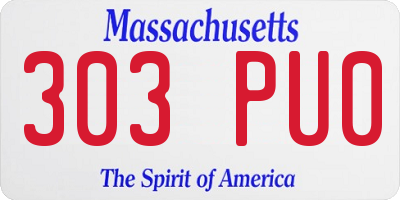 MA license plate 303PU0