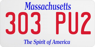 MA license plate 303PU2